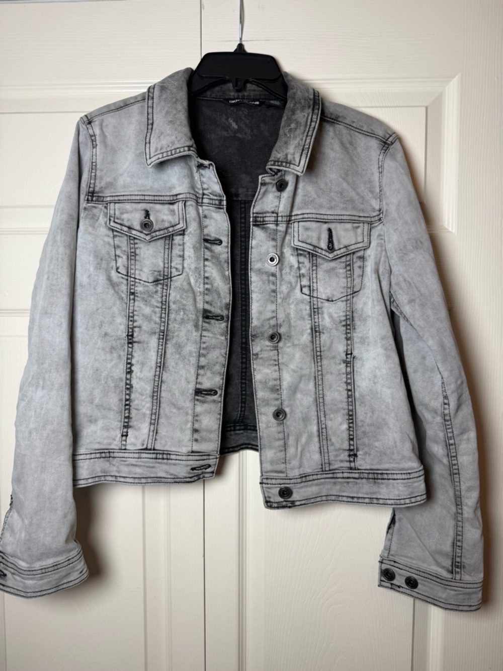 DKNY Jeans‎ light grey acid wash denim jacket